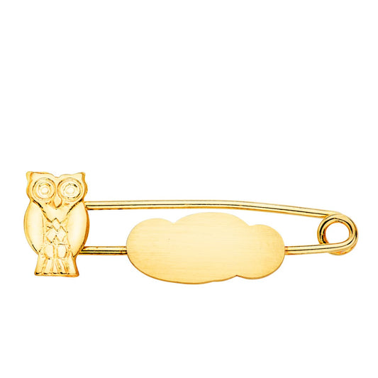 Épingle chouette mat , Or 18k - PARADOXE