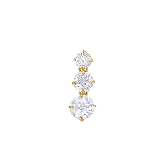 Pendentif 3 oxydes sertis griffes , Or 18k - PARADOXE
