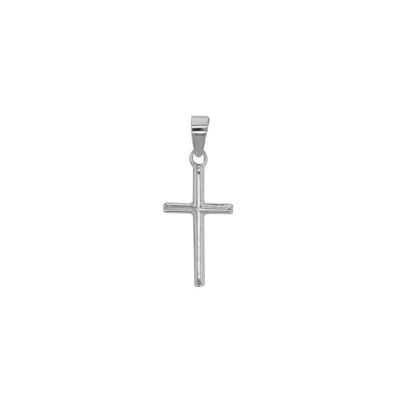 Pendentif croix lisse petite ,Argent 925 rhodié - PARADOXE