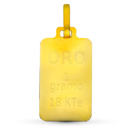 Pendentif lingot d'or 1 gramme , Or 18k - PARADOXE