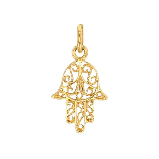 Pendentif Main de Fatma ajourée , Or 18k - PARADOXE