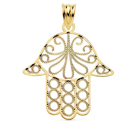 Pendentif main de fatma filigrane , Or 9K - PARADOXE