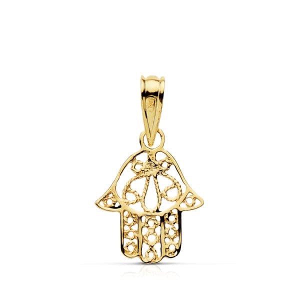 Pendentif main de fatma filigrane , Or 9K - PARADOXE