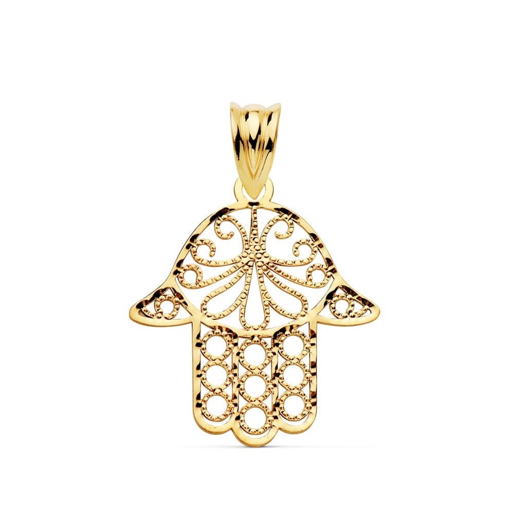 Pendentif main de fatma filigrane , Or 9K - PARADOXE