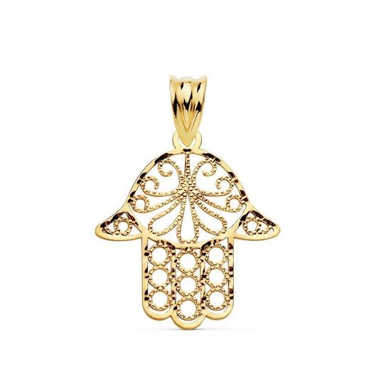 Pendentif main de fatma filigrane , Or 9K - PARADOXE