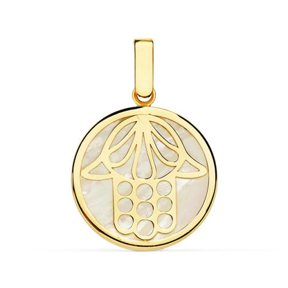 Pendentif main de fatma nacre , Or 18k - PARADOXE
