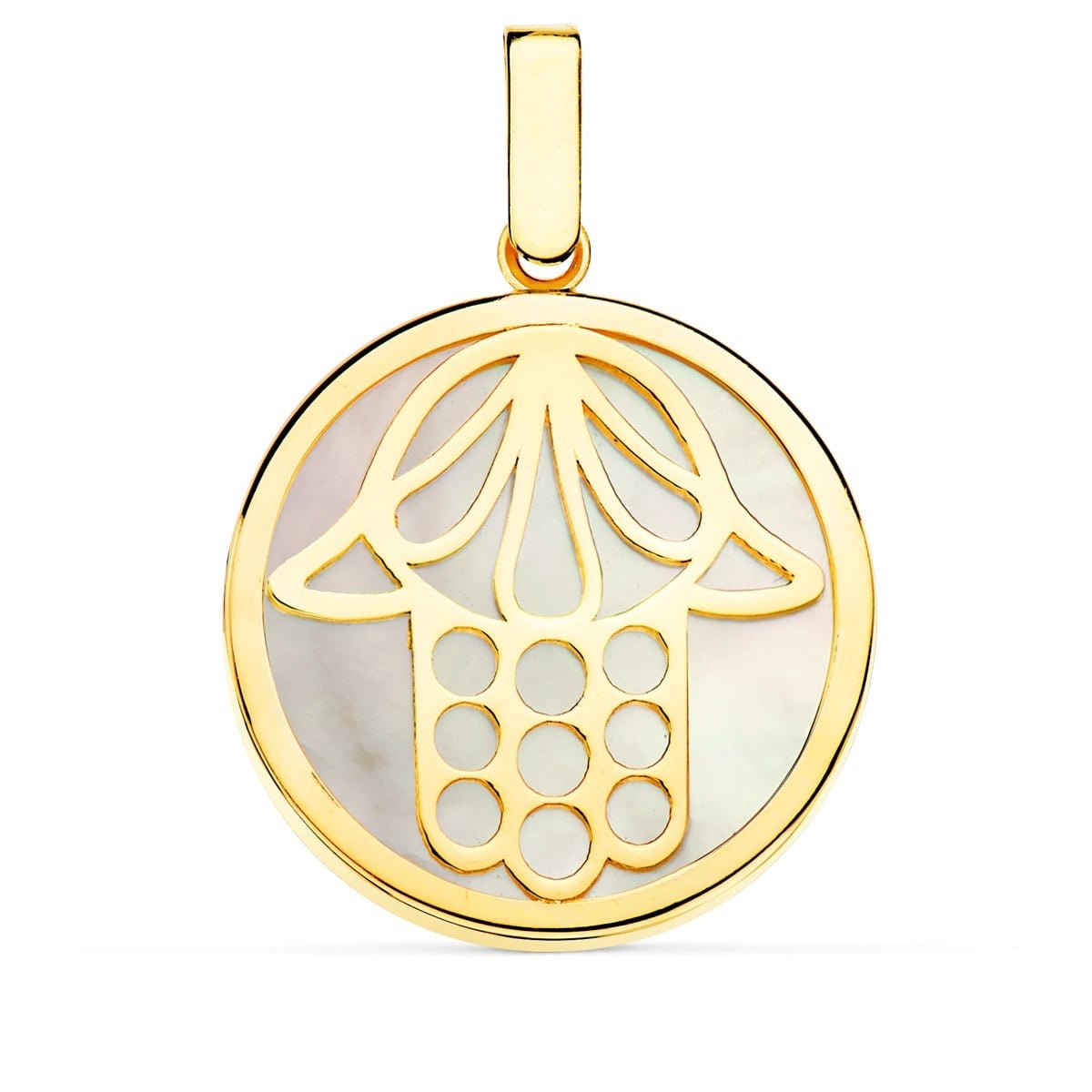 Pendentif main de fatma nacre , Or 18k - PARADOXE