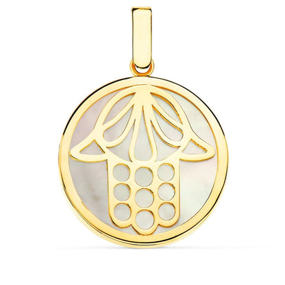 Pendentif main de fatma nacre , Or 18k - PARADOXE