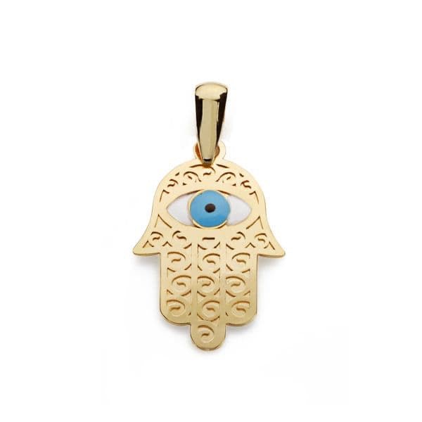 Pendentif main de fatma oeil turc , Or 18k - PARADOXE