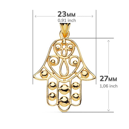 Pendentif Main de Fatma , Or 18k - PARADOXE