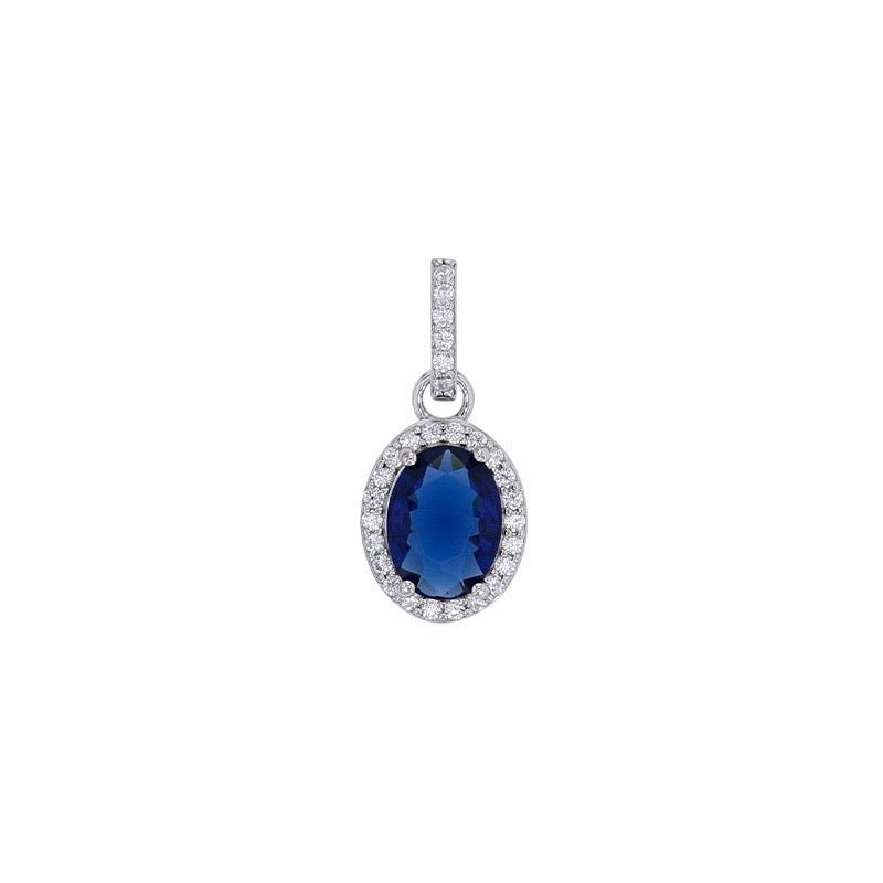 Pendentif oxyde bleu saphir, Argent 925 Rhodié - PARADOXE