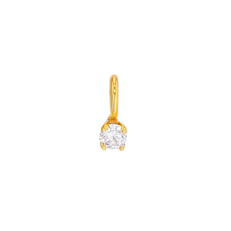 Pendentif oxyde serti griffes ,Or 18k - PARADOXE