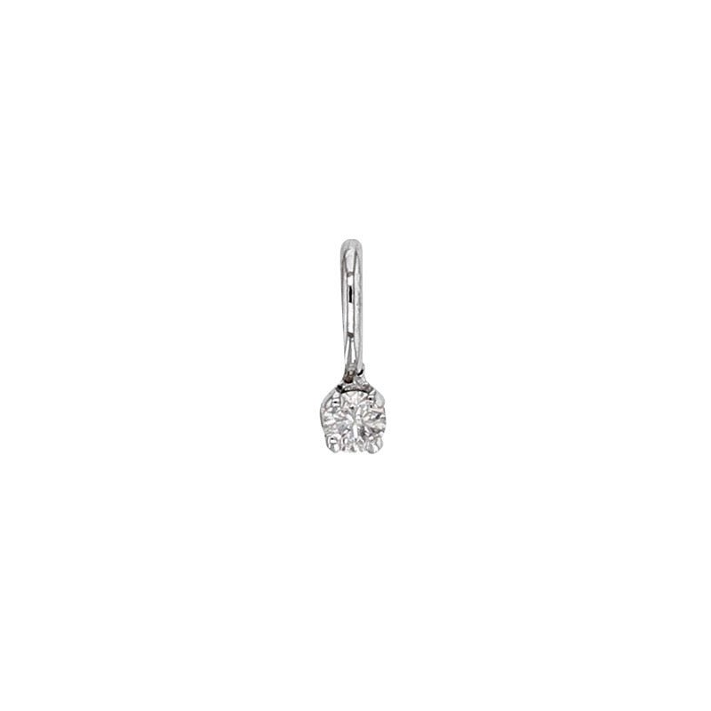 Pendentif oxyde serti griffes ,Or blanc 18k - PARADOXE
