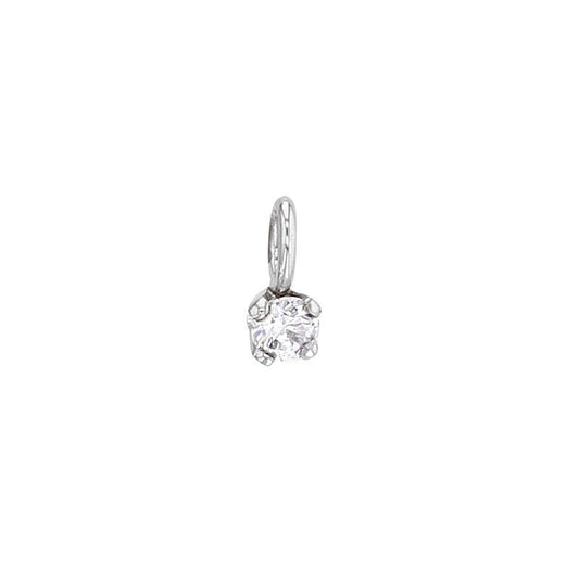 Pendentif oxyde serti griffes ,Or blanc 18k - PARADOXE