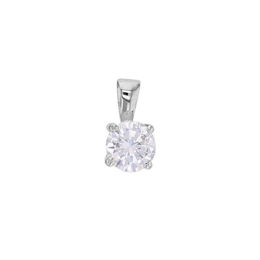 Pendentif oxyde serti griffes ,Or blanc 18k - PARADOXE