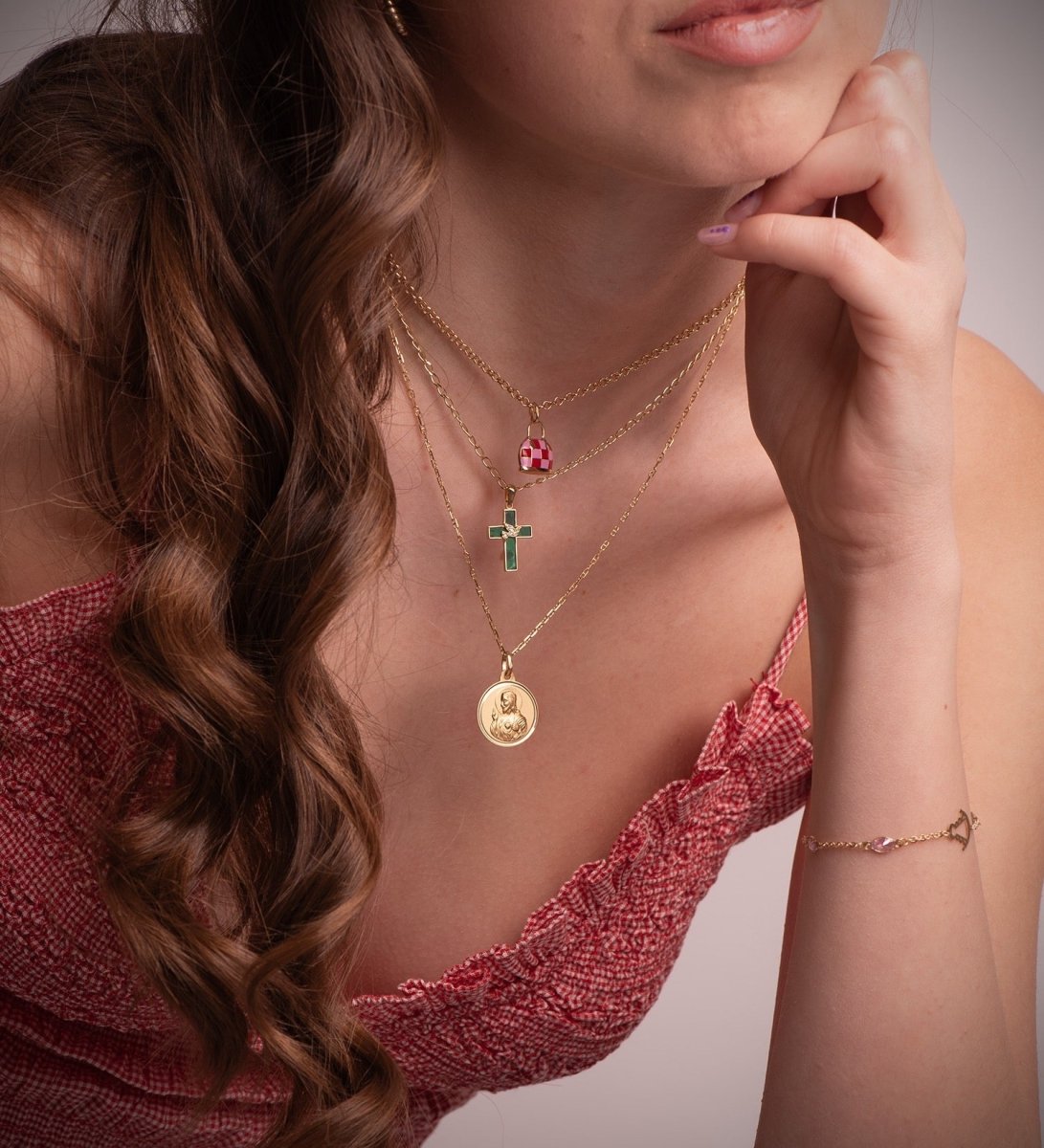 Pendentif sac a main a motif , Or 18K - PARADOXE