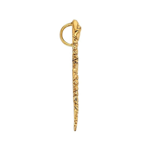 Pendentif serpent aspect ciselé , Or 18K - PARADOXE