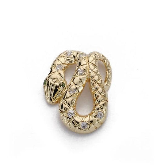 Pendentif serpent serti de zirconium , Or 18k - PARADOXE