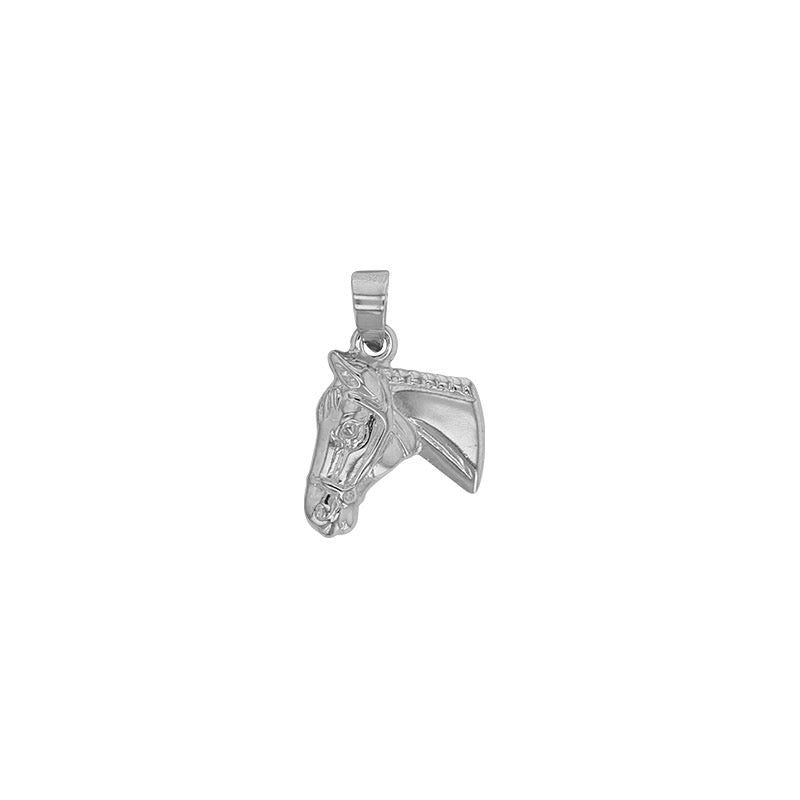 Pendentif tête de cheval , Argent 925 rhodié - PARADOXE