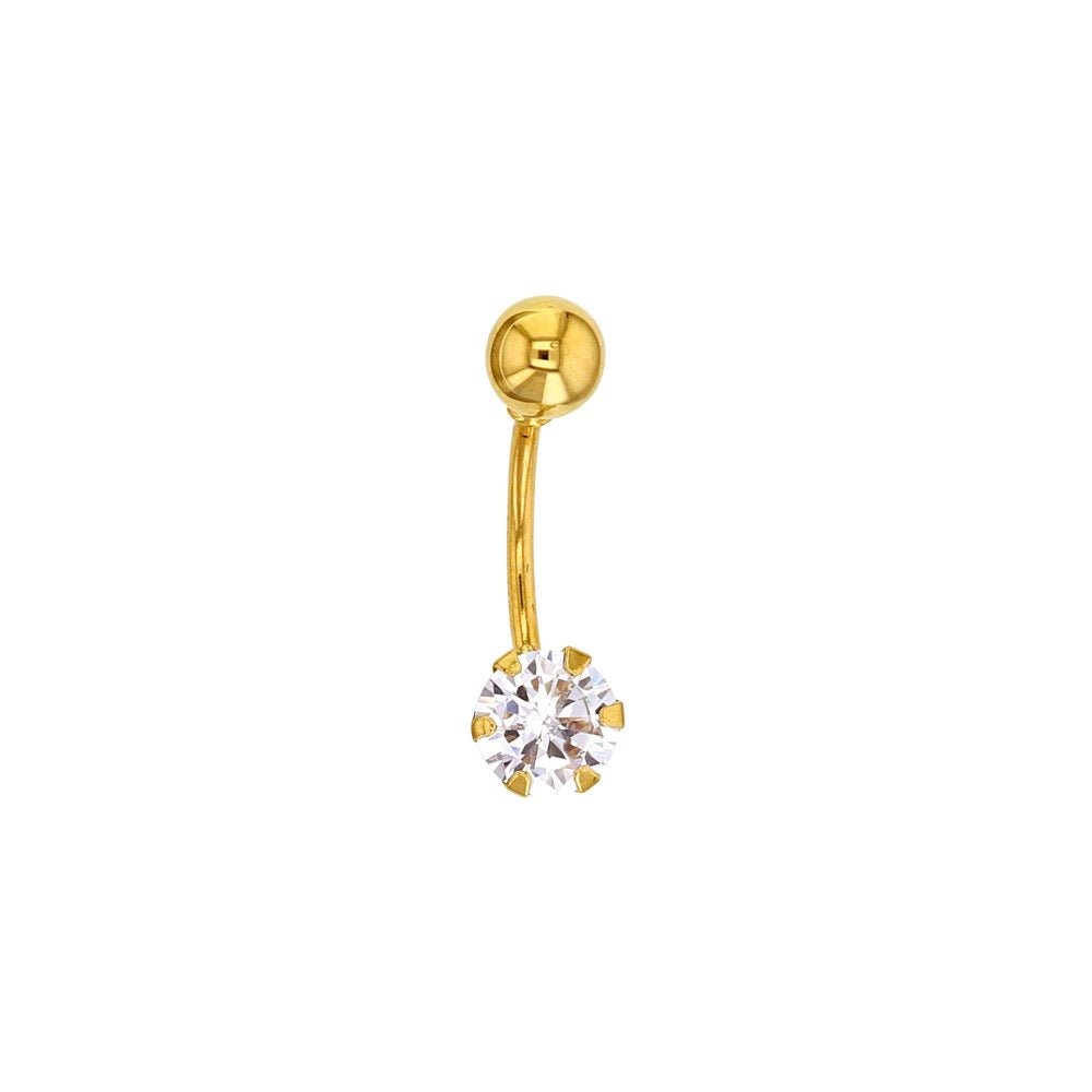 Percing nombril avec Oxyde de Zirconium , Or 18k - PARADOXE