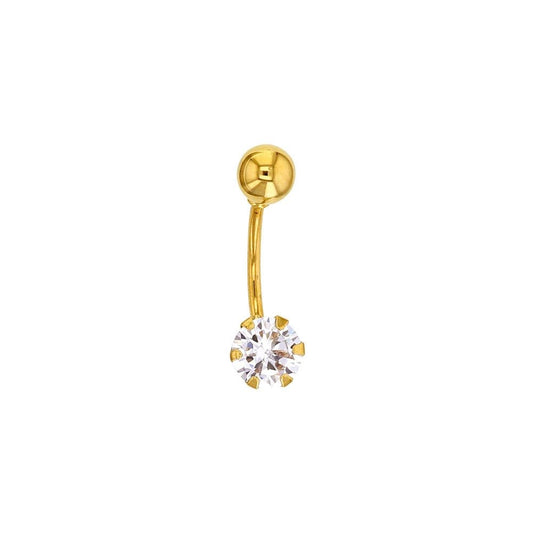 Percing nombril avec Oxyde de Zirconium , Or 18k - PARADOXE