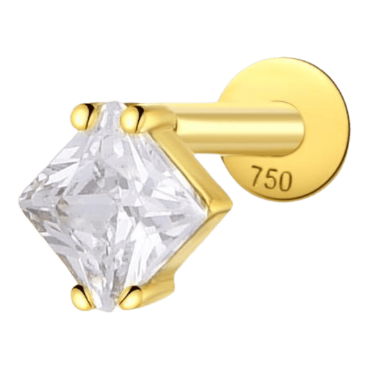 Piercing 1 zircon losange , OR 18K. - PARADOXE