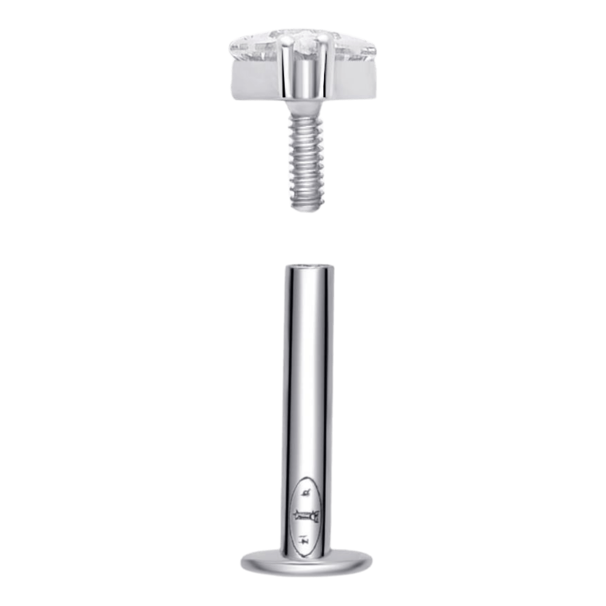 Piercing 1 zircon losange , OR BLANC 18K. - PARADOXE