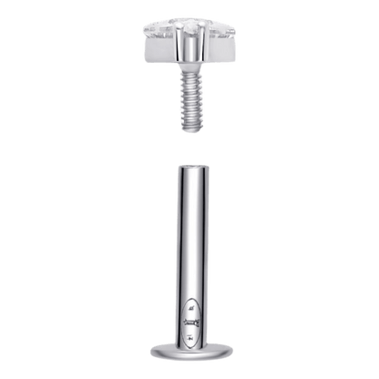 Piercing 1 zircon losange , OR BLANC 18K. - PARADOXE