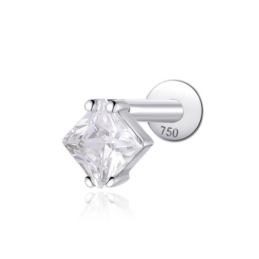 Piercing 1 zircon losange , OR BLANC 18K. - PARADOXE