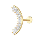 Piercing hélix labret arc 10 zirconium en or jaune 18 carats