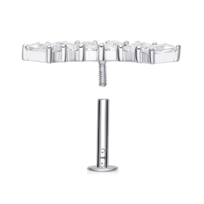 Piercing 11 zirconium , Or blanc 18K - PARADOXE