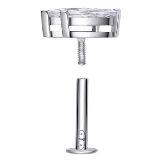 Piercing 2 zirconium rectangle , OR blanc 18K - PARADOXE