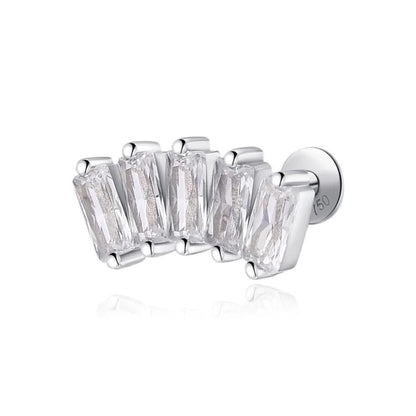 Piercing 5 zirconium baguette , OR 18K . - PARADOXE