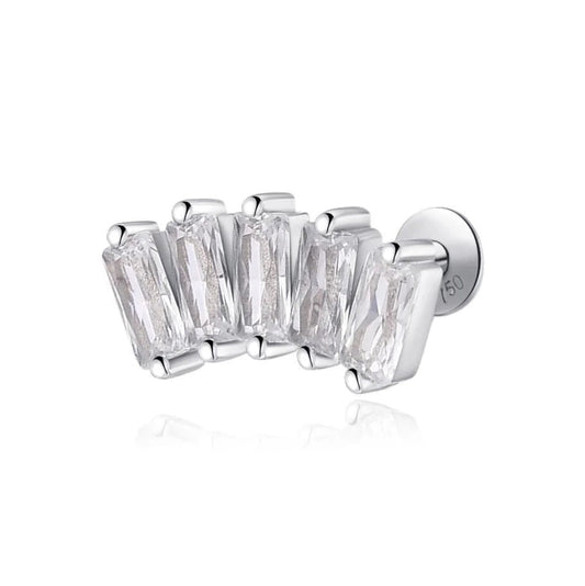 Piercing 5 zirconium baguette , OR 18K . - PARADOXE