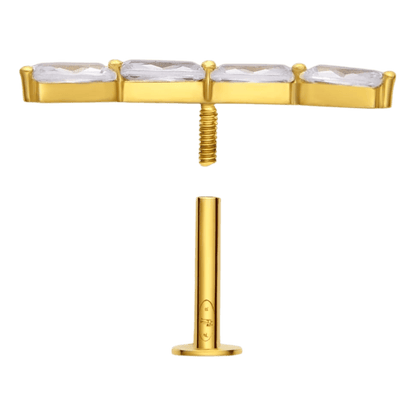 Piercing arc 4 zircon , OR 18K. - PARADOXE
