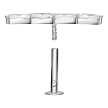 Piercing arc 4 zircon , OR BLANC 18K. - PARADOXE