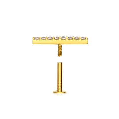 Piercing barette 8 zircon , OR 18K. - PARADOXE