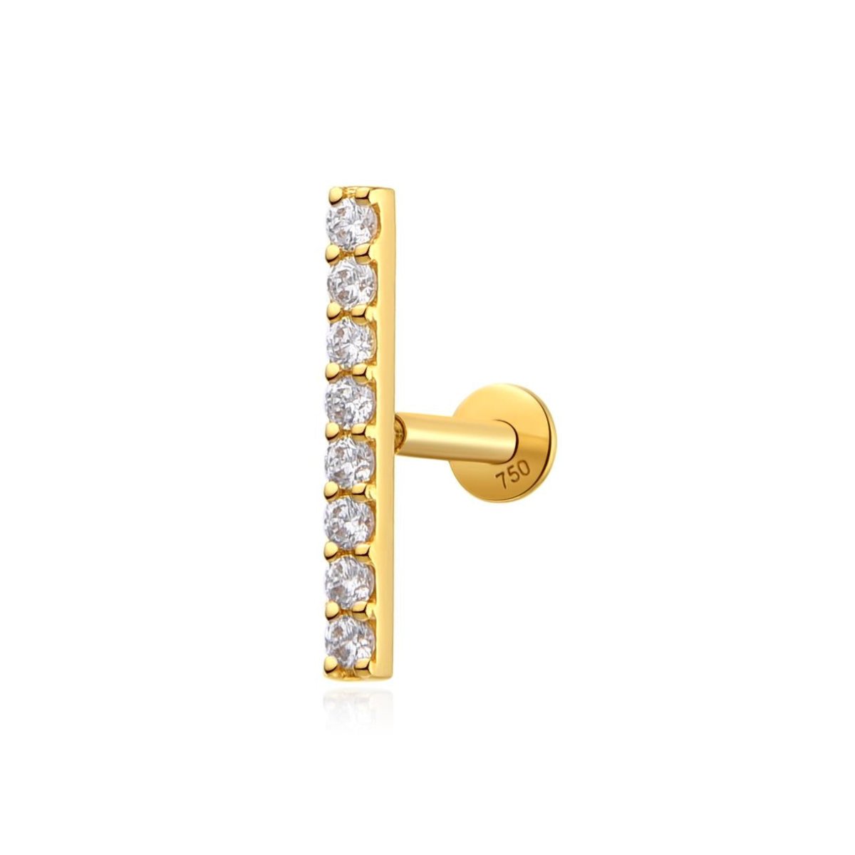 Piercing barette 8 zircon , OR 18K. - PARADOXE