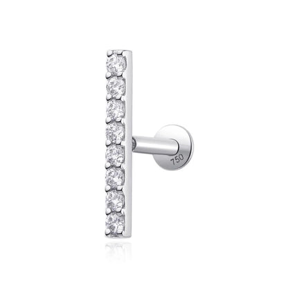 Piercing barette 8 zircon , Or blanc 18K - PARADOXE