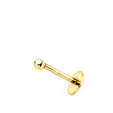 Piercing oreille bille lisse en or jaune 18 carats