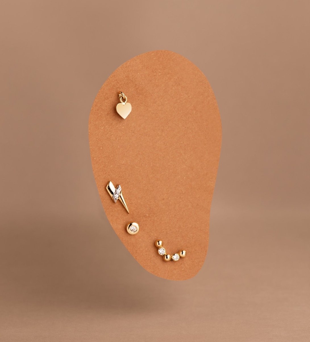 Piercing courbé bille & zirconium , Or 18K - PARADOXE