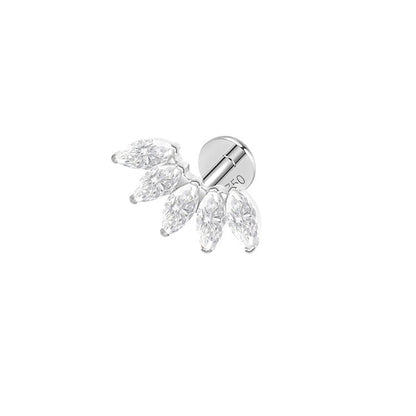Piercing courbé épi 5 zircon , OR Blanc 18K - PARADOXE