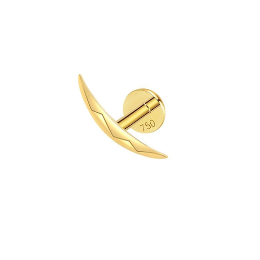 Piercing courbé facetté , OR 18K. - PARADOXE