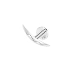 Piercing hélix labret courbe facettée en or blanc 18 carats