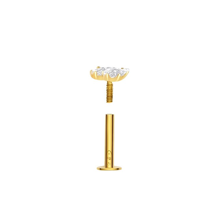 Piercing double marquise , OR 18K. - PARADOXE