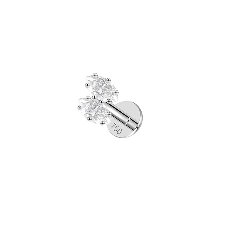 Piercing double marquise , OR BLANC 18K - PARADOXE