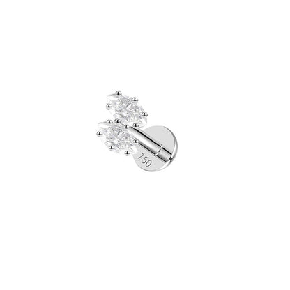Piercing double marquise , OR BLANC 18K - PARADOXE