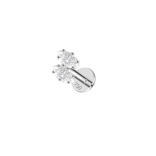 Piercing double marquise , OR BLANC 18K - PARADOXE