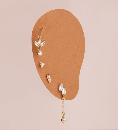 Piercing long zircon sertis clos , OR 18K. - PARADOXE