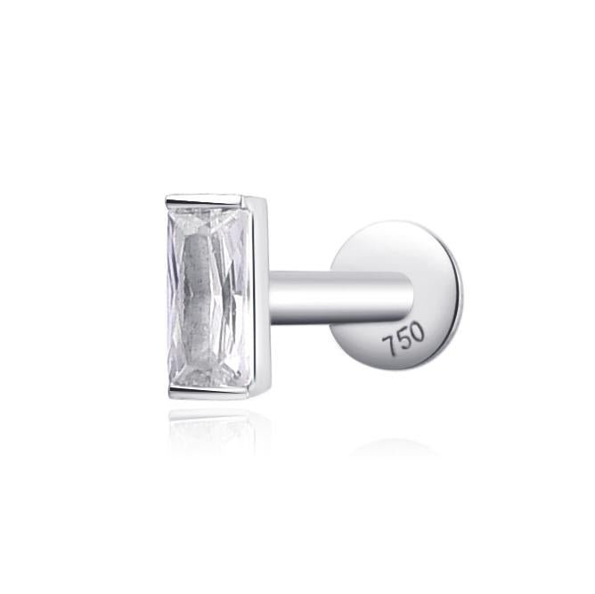 Piercing rectangle 1 zircon , OR BLANC 18K. - PARADOXE